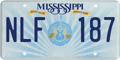 MS license plate NLF187