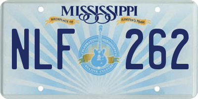MS license plate NLF262