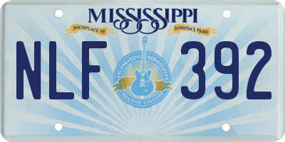MS license plate NLF392