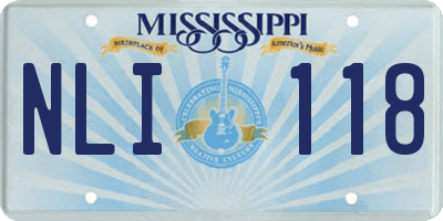 MS license plate NLI118