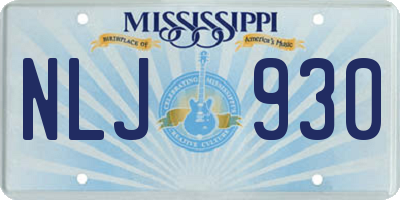 MS license plate NLJ930
