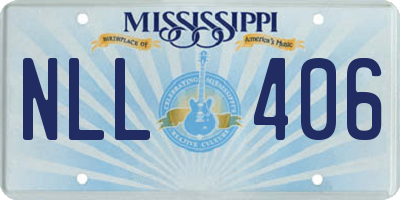 MS license plate NLL406