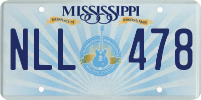 MS license plate NLL478