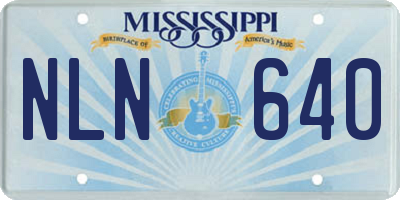 MS license plate NLN640