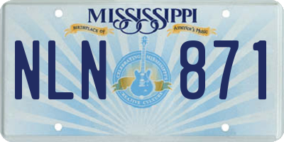 MS license plate NLN871