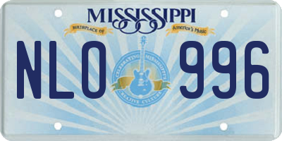 MS license plate NLO996