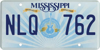 MS license plate NLQ762