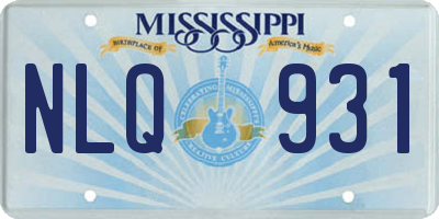 MS license plate NLQ931