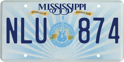 MS license plate NLU874