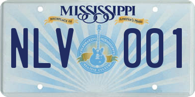 MS license plate NLV001