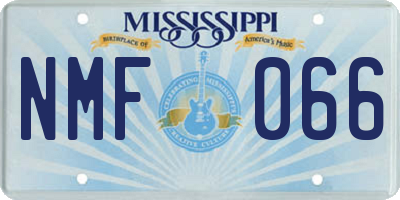 MS license plate NMF066