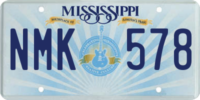 MS license plate NMK578