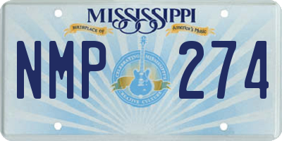 MS license plate NMP274