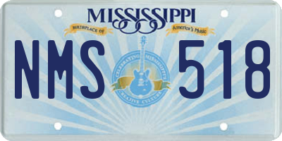 MS license plate NMS518