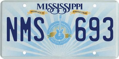 MS license plate NMS693