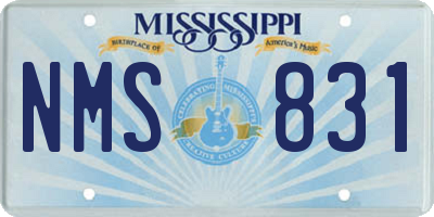 MS license plate NMS831