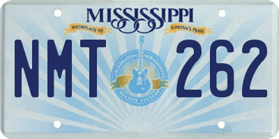 MS license plate NMT262