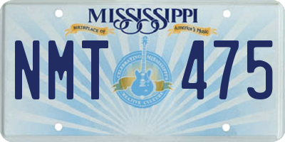 MS license plate NMT475
