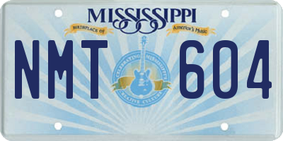 MS license plate NMT604