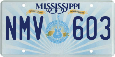 MS license plate NMV603