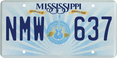 MS license plate NMW637