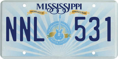 MS license plate NNL531