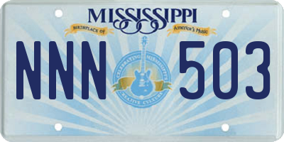 MS license plate NNN503