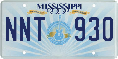 MS license plate NNT930