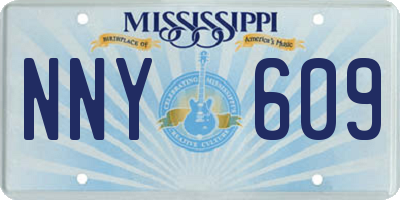 MS license plate NNY609