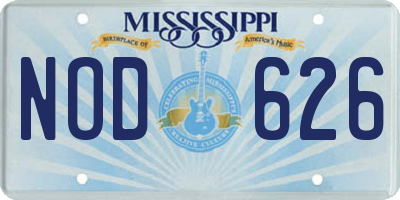 MS license plate NOD626