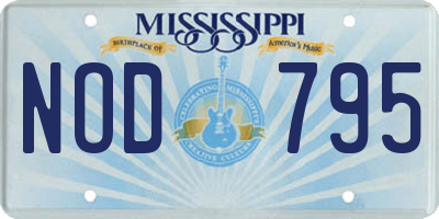 MS license plate NOD795