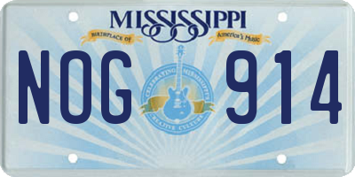 MS license plate NOG914