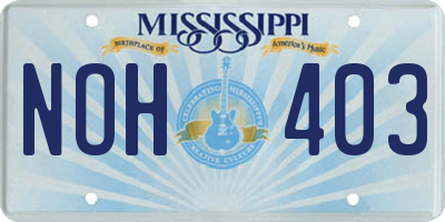 MS license plate NOH403