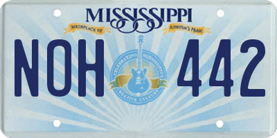 MS license plate NOH442