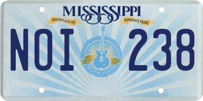 MS license plate NOI238