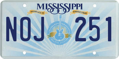 MS license plate NOJ251