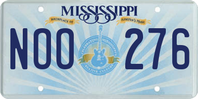 MS license plate NOO276