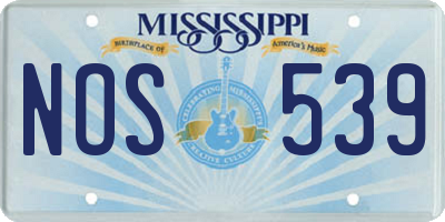 MS license plate NOS539
