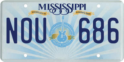 MS license plate NOU686