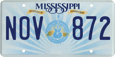 MS license plate NOV872