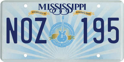 MS license plate NOZ195