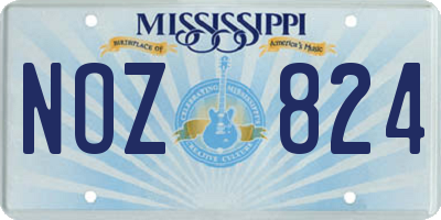 MS license plate NOZ824