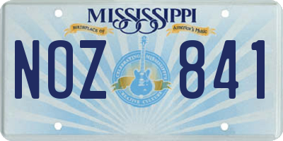 MS license plate NOZ841