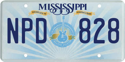 MS license plate NPD828