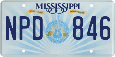 MS license plate NPD846