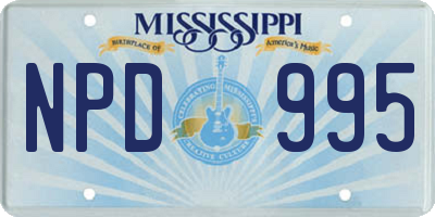 MS license plate NPD995