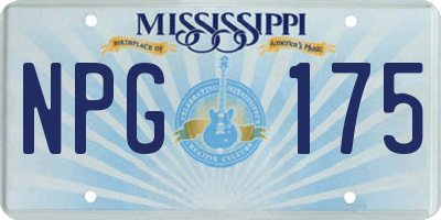 MS license plate NPG175