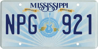MS license plate NPG921