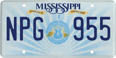 MS license plate NPG955