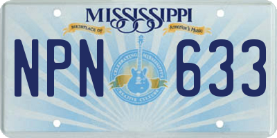 MS license plate NPN633